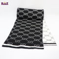 Black And White Premium Knitted Logo Scarf Muffler.