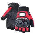 Pro Biker Hand Gloves Half Finger - Black, Red, and Blue. 