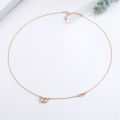 s925 sterling silver double C necklace women's lock rose gold Japanese and Korean version bone chain zircon, net red temperament necklace necklace with zircon. 