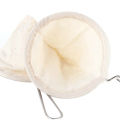 Reusable Stainless Steel Handle Flannel Cloth Strainer Coffee Mesh Filter Bag.