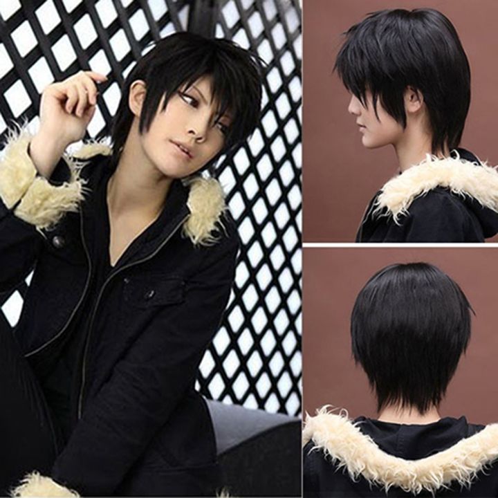 Vanfa%20Women's%20Fashion%20Cosplay%20Short%20Black%20Heat%20Resistant%20Synthetic%20Wig%20with%20Net%20Cap%20-%20Image%203