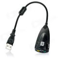 7.1 Channel USB Sound Card With Volume Control - Black. 
