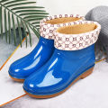Rain boots women's low cut non-slip fashion kitchen ladies rain boots short fashion water shoes cow tendon sole wear-resistant. 