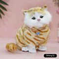 Cute Cloth Pad Plush Cats with Sound Simulation Mini Cat Toy Children Birthday Gifts Creative Imitation Cat Ornaments Home Decor. 