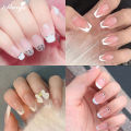 Monja 2 Sheet French Tip Guides Nail Sticker White Manicure Stripe Lines Adhesive Decals Nail Art DIY Professional Tool.