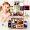 Kitchen Playset Toy with Realistic Steam and Lights, Smoge, Role Playing Game Pretend Food and Cooking Playset,37 PCS Mini Kitchen Accessories Set for 3 4 5 Years Old Girls Boys,.