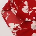 Men Clothing Blouse Summer New Flower Print Vintage Short Sleeve Hawaiian Shirt Fast Drying Casual Beach Shirts Tops Red Unisex.