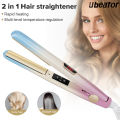 Ubeator -Ceramic Electronic Hair Straighteners Curler Narrow-Wide-Arc-Flat Iron Tools for Women-674-Pink. 