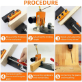 1Set Pocket Screw Jig Woodworking Tool Professional Jig Kit with 3 Drilling Hole Tools. 