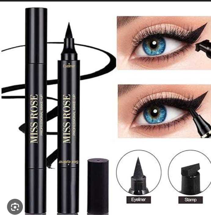 2 in 1 Stamp Black Liquid Eyeliner Pen Waterproof