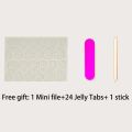 24 Pcs Short Squoval Press On Nails Pink Gradient Stripe Pattern Nails Glossy Artificial Finger Manicure False Nails. 