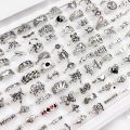 30Pcs/Lot Vintage Bohemian Rings for Women Girls Punk Hip Hop Butterfly Heart Flowers Skull Snake Finger Ring Set Jewelry Gift.