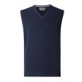 Navy Blue Wool Sleeveless Sweater For Men.