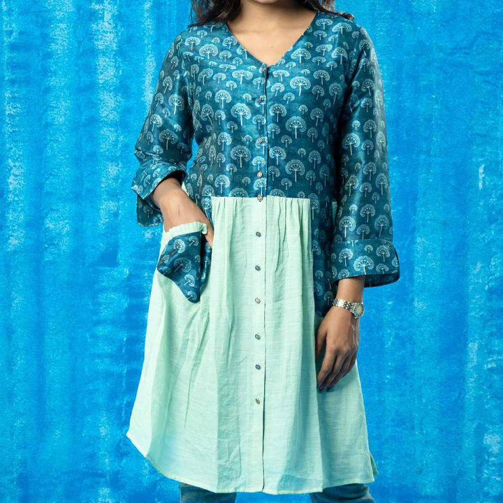 TRENDZ PEST GREEN SILK BLEND WESTERN TOPS WOMENS