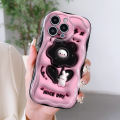 Jizetin for OPPO A60 Back Cover Back Cover Creative Cute Flowers Cream Wavy Edge Soft Silicone Phone Case.