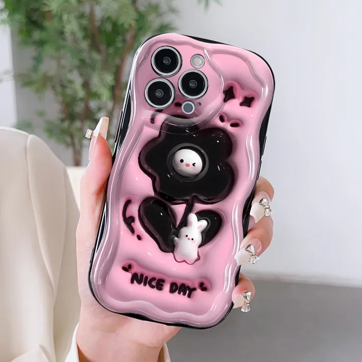 Jizetin%20for%20OPPO%20A60%20Back%20Cover%20Back%20Cover%20Creative%20Cute%20Flowers%20Cream%20Wavy%20Edge%20Soft%20Silicone%20Phone%20Case%20-%20Image%206