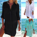 Women's Beach Tunics Women Swimsuit Cover-ups Woman Swimwear Beach Cover up Beachwear Mini Dress Saida de Praia. 