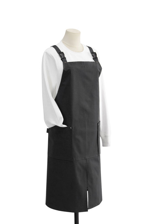 Bib Apron Chef Unisex Adjustable Waterdrop Resistant with 2 Pockets Cooking Kitchen Aprons BBQ Coffee Shop, Restaurant Uniform