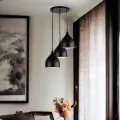 3 Lamp Cluster Shade Hanging Light Set Black Ceiling Pendant Light Shade Minar Shape (Bulb not Included).