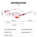Ahora Rimless Riamond Cutting Reading Glasses Women Anti Blue Light Computer Eyeglasses Female With Diopter +1.0 1.5 2.0 2.5 3.5.