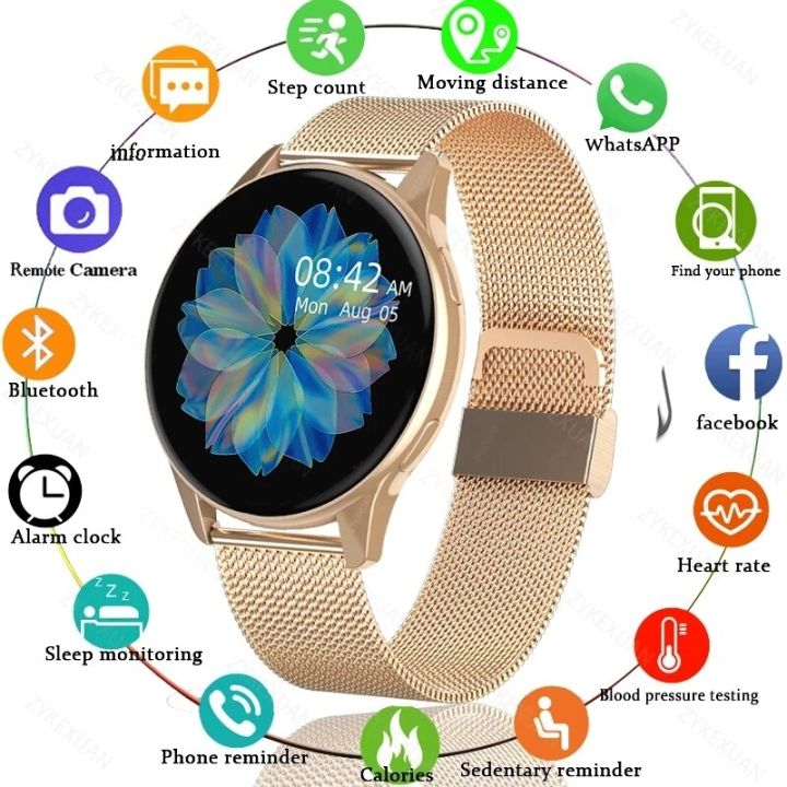 2023 Smart Watch Round Women Waterproof Smartwatch Men Women Fitness Tracker Blood Pressure Monitor for Android IOS Smart Clock