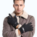 New Winter Warm Gloves Men's Outdoor Riding Suede Gloves Fleece-Lined Thickened Cold Protection Touch Screen Gloves. 