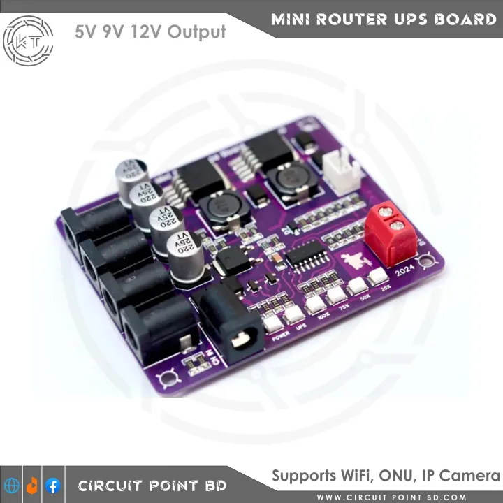 Mini Power Ups For Router Mini Router UPS Power Board 40W V2.6 | 5V 9V 12V Output | Battery ...