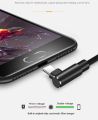 Fast Charging 90Degree/L Shaped USB Cable for MicroUSB/ Type-C/ Iphone 1 Meter Nylon Braided Cable. 