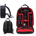 【Popular choice】 Waterproof Dslr Slr Camera Soft Case Bags Backpack Rucksack For Canon Nikon Sony Black&Red.