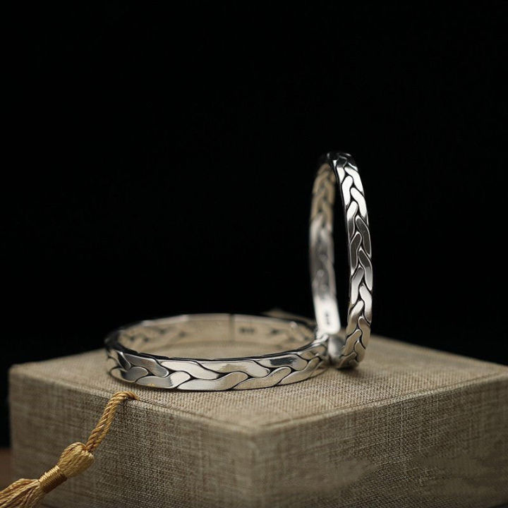 White%20copper%20silver-plated%20twist%20braided%20bracelet%20ethnic%20style%20retro%20style%20imitation%20Thai%20silver%20love%20intertwined%20male%20and%20female%20couple%20open%20bracelet%20-%20Image%204