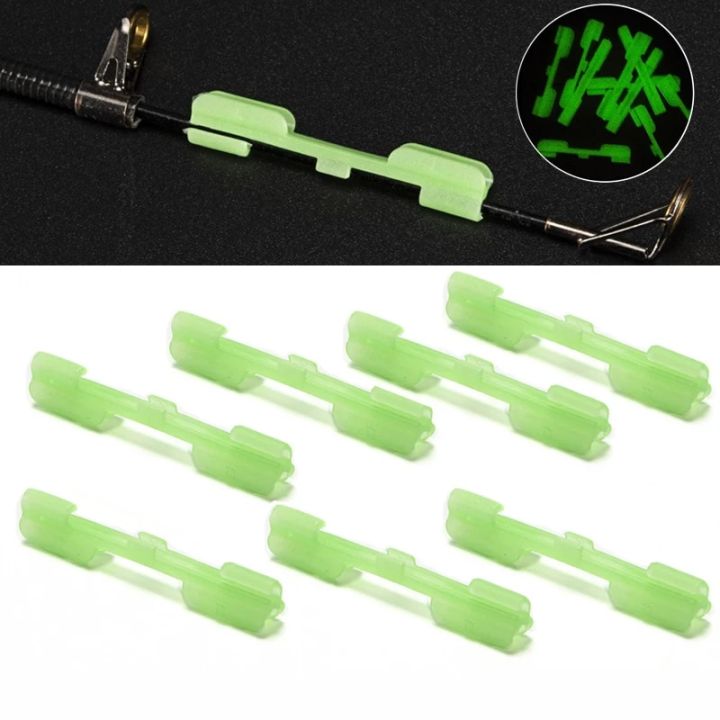 10pcs Night Fishing Rod Tip Light Holder Clip Used on Fishing Rods Feeder Fluorescent Light Glow Stick Fishing Accessories Tools