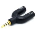 3.5mm Jack Mic Audio Y Splitter Cable 1 Male to 2 Female with Separate Headset/MicrophoNE Adapter. 