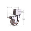 1.5” Furniture Crib Casters Cabinet Clamp with Brake Wheels Soft Rubber Swivel Caster Furniture Hardware Fittings Pack of 4. 