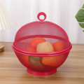 Kitchen Ware with Lid Fruit Plate Vegetable Washing and Draining Basket Fruit and Vegetable Basket Cover Red Easy to Use 27 X 27 X 13cm. 