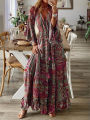 Bohemian Beach Maxi Dress Women Spring Summer Vintage Floral Print Long Dresses For Women Holiday Boho Elegant Ladies Vestidos. 