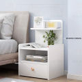Royal Decor M25 Single Drawer Bed Side Table Nightstand Bedside Table Bedroom Simple Storage Cabinet 60X40X30CM White-Finish.