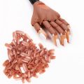 100pcs False Nail Tips Piece Brown White Replace Nail Art Tips For Hand Practice Model Showing Shelf Training Manicure DIY Tools. 