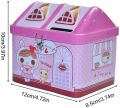 Metal House Shaped Coin Box Cartoon Kids Money Box piggy bank for kids. 