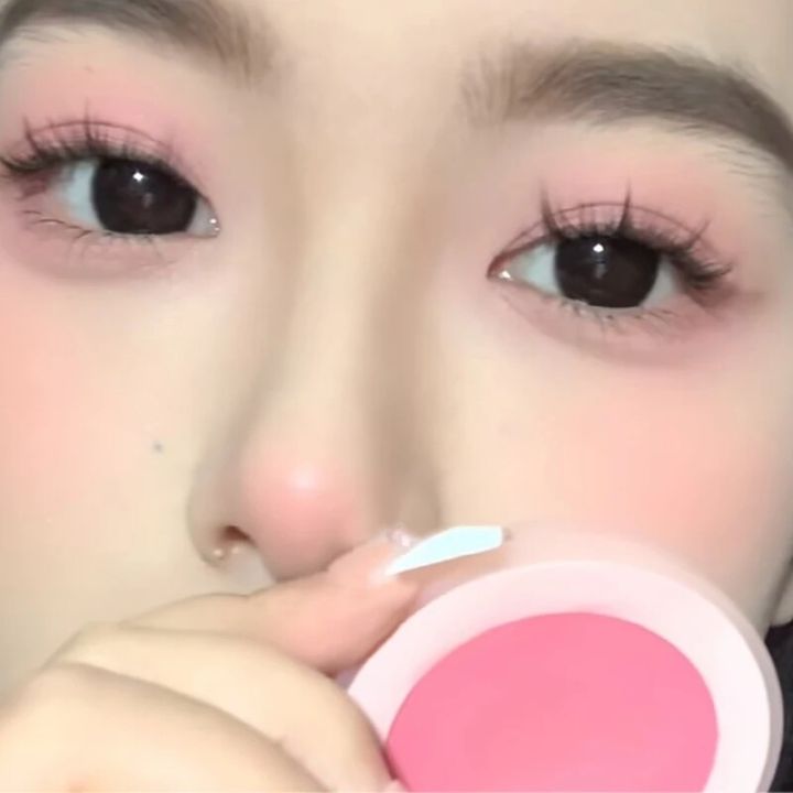 Peach Pink Nude Blush Cream Matte Natural Beauty Monochrome Cream Blusher Kawaii Korean Makeup Easy To Wear Cheek Cosmetics Tool