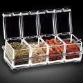 4pcs Crystal Clear Seasoning Box Acrylic Spice Rack Storage Condiment Jars Containers With One Spoon For Kitchen Organization by - Sara Collection zone.