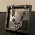 JWER New Y2K Cuban Figaro Chain Star Moon Pendant Necklace Men Punk Black Zircon Chain Choker Necklace For Men Jewelry Gifts.