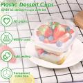 100Pcs Disposable Dessert Cups with Lids 8oz Reusable Cupcake Container Clear Square Single Dessert Box Sealed Cake Storage Box. 