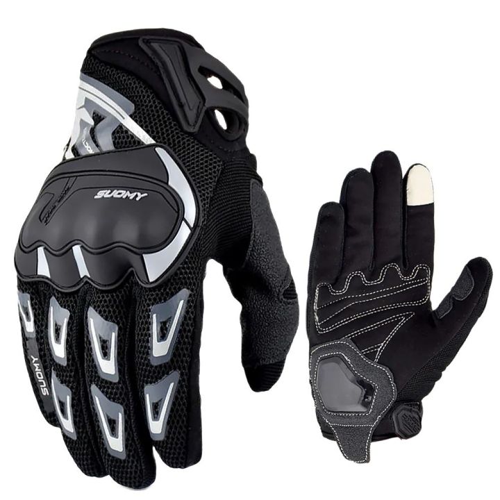【Hot-Selling】 Suomy Summer Motorcycle Gloves Breathable Full Finger Motorbike Riding Glove Women Men Screen Motocross Guantes for