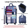 Fashion Wheels Expandable Foldable Rolling Duffel Travel Bag-F023(Black). 
