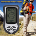 LCD Digital Compass Outdoor Hiking Multifunctional LCD Compass Altimeter Black 1Pcs.