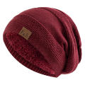 Label decor Winter hats Comfortable Warm Casual Beanie cap Winter Knitted lined hats for Outdoor activities Cold weather Skiing and snowboarding wear Men and women. 