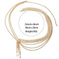 LuxHoney Fashion Gold Plated Multi-layer Curb Chain Belly Waist Chain for Women In Party with Water Drop Shape Pearl Charm.