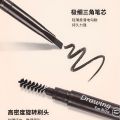 Waterproof Natural Makeup Double Heads Automatic Eyebrow Pencil Long Lasting Eyebrow Brush.