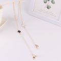 Delicate Clover Pearl Beaded Chain Eyeglasses Chain Pendant Necklace Female Accessories Hanging Lanyard Holder Strap for Women. 
