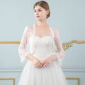 【Alien Alien】 2023 Black Pink Lace Bolero Femme Mariage Appliqued Wedding Coat Jacket Bridal Top Evening Jacket For Women.